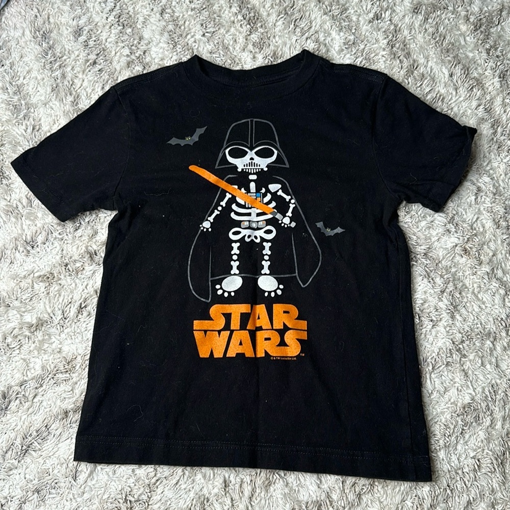 🎀5/6 boys black and orange Star Wars Halloween T-shirt